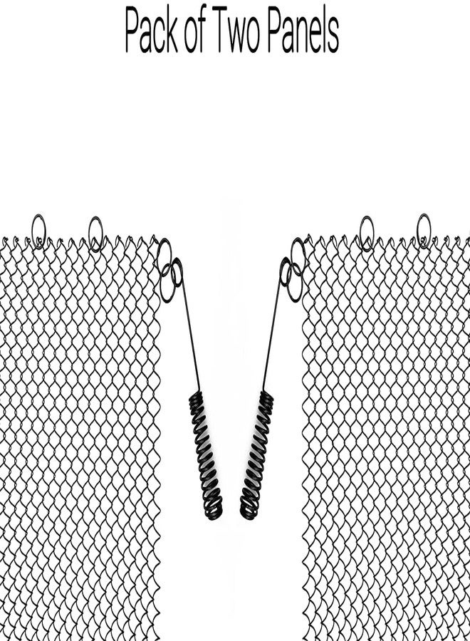 Hi Flame ستارة شبكية للمدفأة من صن شاين كاربنتري، قطعتان. لا يشمل طقم قضيب الستارة (ارتفاع 24 بوصة × عرض 24 بوصة)، أسود - Image 5